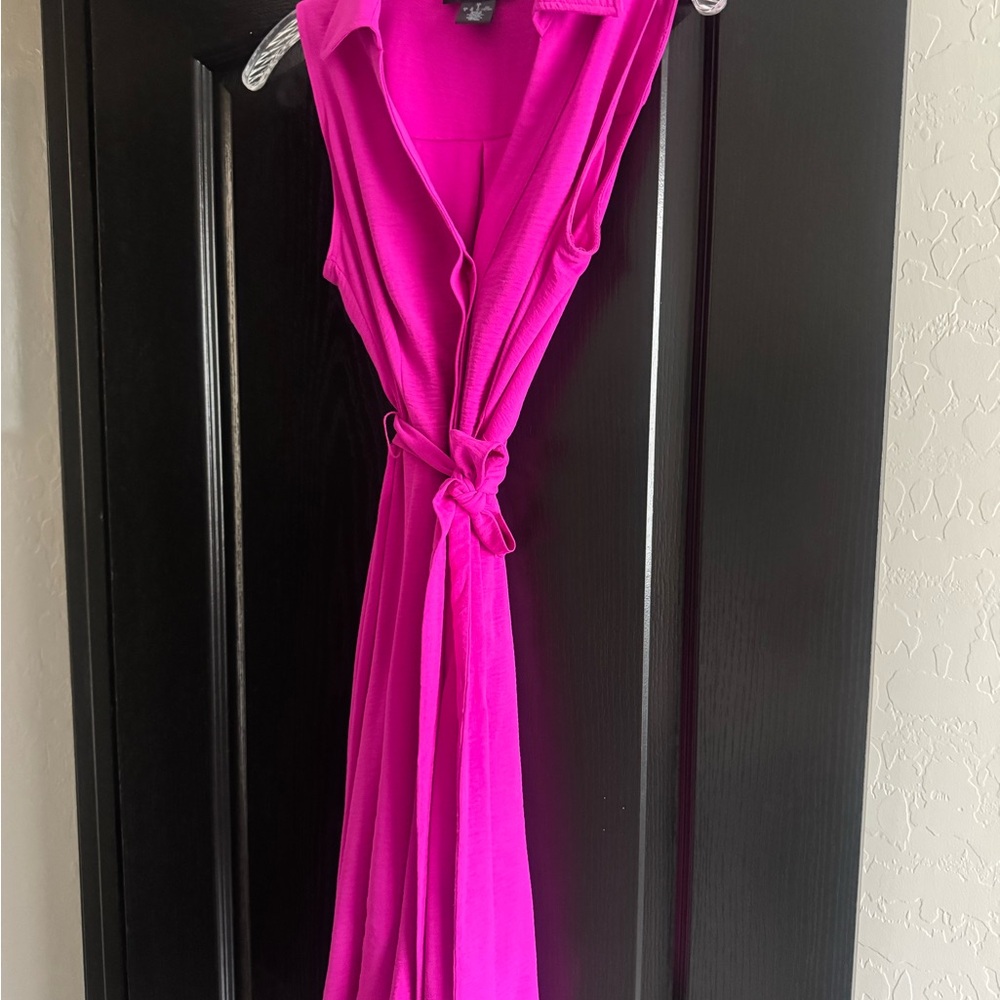 DKNY Fuchsia Sleeveless Midi Dress